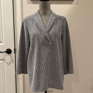 Chaus Black and White Textured Tops